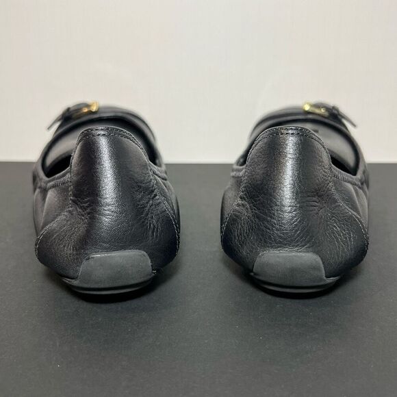 Womens COLE HAAN Classic Black Leather Slip On Flats / Size 7 Medium - Picture 4 of 8